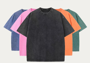 เสื้อยืดซักแบบกรดสำหรับทุกเพศเสื้อยืดโอเวอร์ไซส์ผ้าคอตตอน100% โอเวอร์ไซส์ - Product Image 2