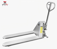 Chariot élévateur manuel à fourches en acier inoxydable 316 à levage élevé