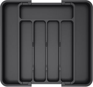 Organisateur de tiroir à couverts extensible en argent massif pour la cuisine, sans BPA, porte-couverts, fourchettes, couteaux, rangement - Product Image 1