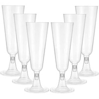Gobelets à champagne transparents roses à paroi simple en plastique PS de 5 oz avec couleurs personnalisées pour les mariages et les fêtes dans le jardin