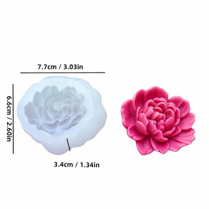 Peony Flower Shaped Silicone <b>Mold</b> For <b>Candle</b> Soap Making DIY Wedding Decoration Customizable <b>Mold</b> Transparent White - Product Image 5