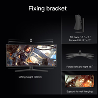 Moniteur de jeu LED incurvé 4K haute définition 21:9 165 Hz HDR400 Temps de réponse de 1 ms 34 pouces 120 % SRGB Angle de vision de 178 degrés