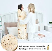 Vente en gros Cadeau super doux Canapé confortable Impression personnalisée Logo Burritos Tortilla Donut Pizza Flanelle Jeter des couvertures
