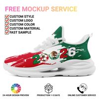 Vente en gros OEM ODM Chaussures décontractées à logo personnalisé avec impression à la demande drapeau du Mexique pour événements d'équipe FN079-26023046-1