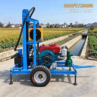 Foreuse Portable Économique de Puits d’Eau 660ft 35HP Diesel avec Pompe à Boue Machine de Forage de Puits d’Eau