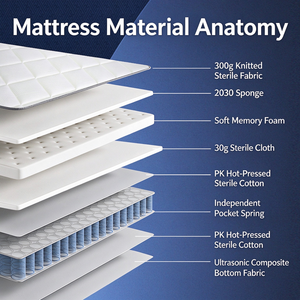 Materasso Ortopedico Compresso Arrotolabile, Durezza Media, Premium, Alta Densità, Memory Foam, Tessuto Lavorato a Maglia, Misure Queen e King - Product Image 5