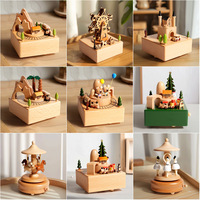 Boîte à musique en bois créative faite à la main, carrousel, fille dansant, ballet, décoration de la maison, artisanat, cadeau d'anniversaire, jouets promotionnels