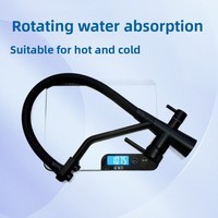 Robinet de cuisine moderne minimaliste à trois fonctions avec noyau en cuivre, double poignée, cartouche céramique, eau chaude/froide, bec orientable omnidirectionnel