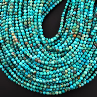 Perles rondes lisses en turquoise naturelle AMARA, 3 mm-10 mm, qualité supérieure, pour bijoux, bracelet de cheville, bracelet, femmes, filles, 13 pouces, brins de rondelles