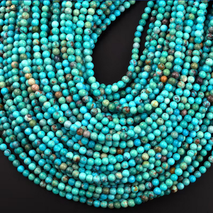 Cuentas lisas redondas de turquesa natural para joyería como pulsera tobillera para mujeres y niñas 13 "Rondelles Strands proveedor mayorista - Product Image 6