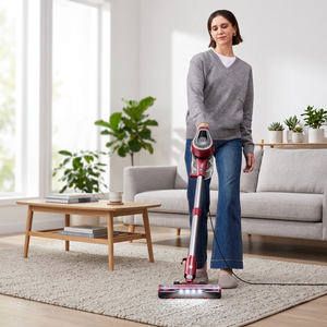 Aspirateur électrique portable vertical avec lumières LED, filtre HEPA, technologie cyclonique, 430W, sans sac, capacité de 0,6L, usage domestique - Product Image 2