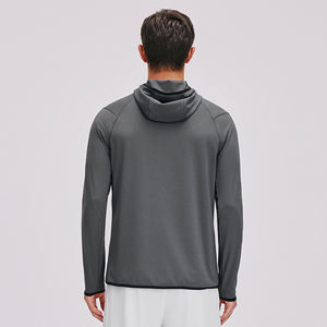 Venta al por mayor tres colores sólidos de poliéster liso cremallera completa con capucha a prueba de viento abrigo personalizado impreso chaqueta para los hombres - Product Image 5