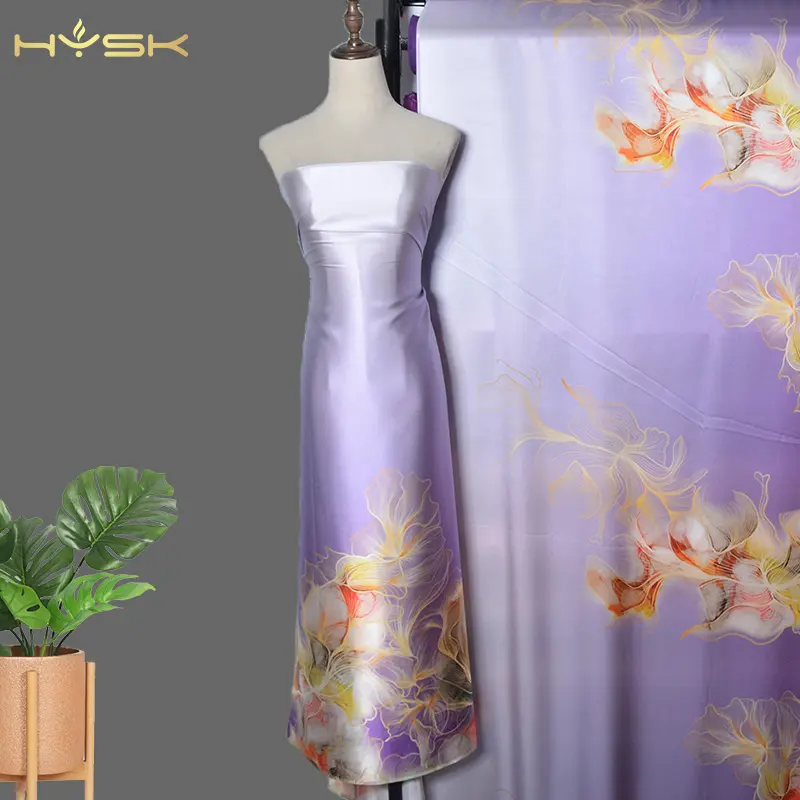 China silk real mulberry Natural 100 pure Silk satin charmeuse fabrics Sleeping french fashion Dress textiles Charming