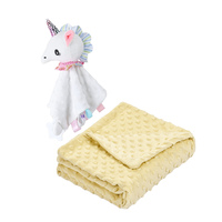 Lot de 2 couvertures pour bébé avec poupée, couette chaude pour nouveau-né, gigoteuse en flanelle douce pour poussette