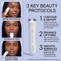 Appareil de beauté anti-poches pour le visage, lifting, massage micro-courant pour les yeux et les lèvres, rouleau chauffant, baguette de massage pour les cernes