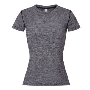 T-shirt de compression décontracté à manches courtes pour femme, imprimé numériquement, écologique, vente en gros, vêtements de sport, t-shirt de compression fitness - Product Image 1