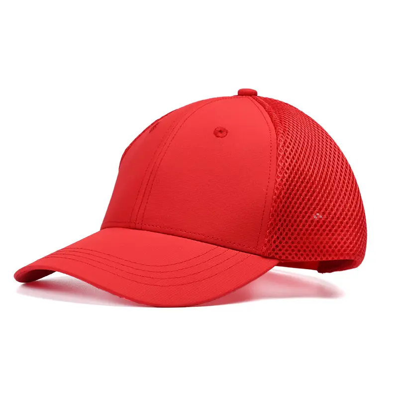 Casquette de sport de baseball en maille vierge unie de couleur unie brodée avec logo personnalisé et lettre Casquette de camionneur en maille pour sandwich