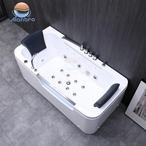 Baignoire de massage à air autoportante en acrylique d'intérieur, baignoire à remous avec cascade, baignoire japonaise chauffée, lumières colorées, ordinateur - Product Image 5