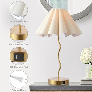 Lampe d'hôtellerie élégante avec abat-jour en métal et tissu, lampe de table sans fil pour mariage, banquet et restaurant - Product Image 2