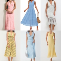 Lot de robes décontractées pour femmes, assortiment mixte, vente en gros, d'occasion, été, florales, en dentelle, maxi, midi, vintage, stock en vrac, export
