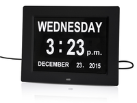 Horloge numérique électronique de 8 pouces avec affichage de la date et fonction de changement de couleur pour les personnes âgées, chiffres faciles à lire, alimentée par piles, pour la maison et le bureau