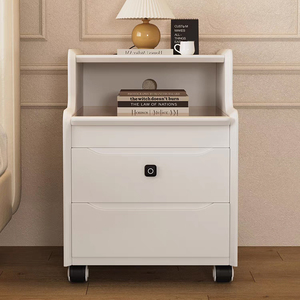 NKOL Modern Slim Gap Nightstand Biometric Fingerprint Lock <b>Narrow</b> Side End Table Apartment Bedroom Space-Saving <b>Storage</b> Cabinet - Product Image 1
