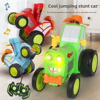 Juguete de Coche Acrobático con Control Remoto para Niños, con Luces y Música, Lindo Vehículo Eléctrico para Niños Pequeños que Camina y se Mueve de Pie