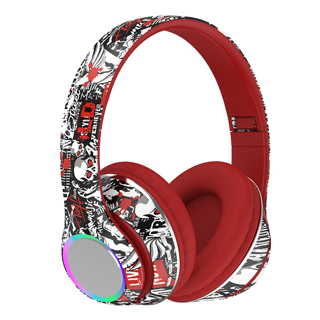 Cross-border Explosions P85 for Over-ear ANC IPX5 Waterproof Wireless Painted Graffiti Colorful Luminous RPG Mobile Phone