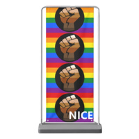 Toile de fond personnalisée à motif QPOC sur le thème de l'arc-en-ciel gay, idéale pour les cérémonies en intérieur et la décoration de rassemblements thématiques