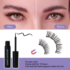 Pestañas Magnéticas Reutilizables 25 Veces, Aspecto Natural Suave, Kit Sintético con Delineador Magnético, Venta al Por Mayor - Product Image 2