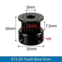Poulie de distribution pour imprimante 3D 2GT/GT2, poulie de courroie de distribution noire de haute qualité/roue motrice 16/20 dents