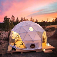 Dôme géodésique moderne de luxe facile à installer pour une vie en plein air, utilisation en station balnéaire, imperméable quatre saisons, plus de 3000 couleurs personnalisables, logo personnalisable