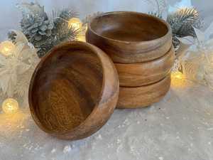 Bol en bois décoratif, artisanal, de qualité supérieure, durable, biologique, parfait pour servir des fruits, des salades, des collations - Product Image 4