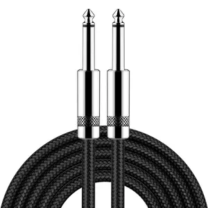 Xput Metal 6.35MM Male To 6.35MM Male Mono Electric Guitar Instrument Audio Aux Jack Stereo Plug Cable Cord
