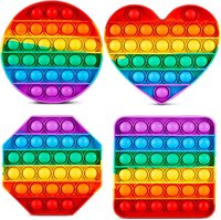 Regenbogen-Party-Blasen Sensorisches Stressabbau-Spielzeug Pop n Play Fidget Poppers Autismus-Spiel für Kinder Weihnachtsgeschenke Geschenkideen CPC