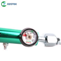Regulator oksigen medis kuningan, CGA540 0-4LPM 12 tingkat penyesuaian