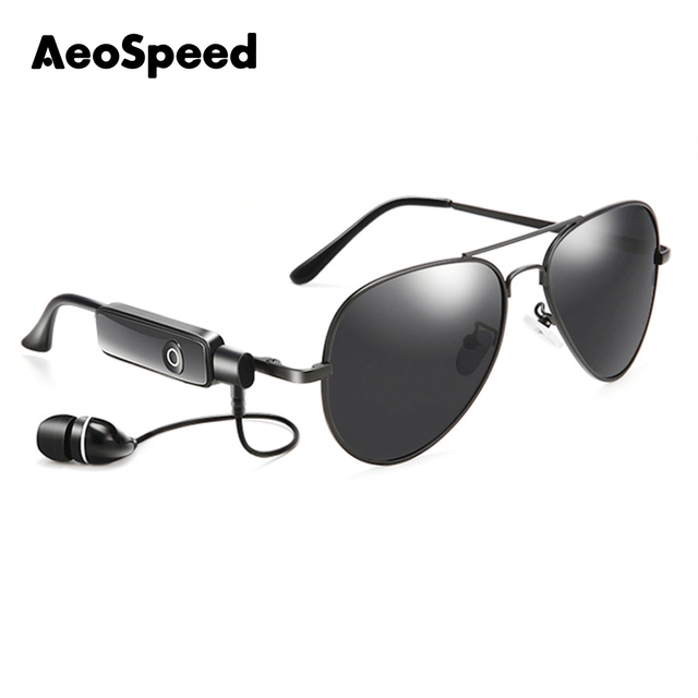 AeoSpeed Black Frame White Music 3D AR Smart Translation Glasses Wireless Smart Glasses for Women and Men