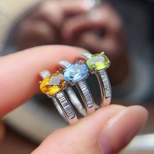 人気シルバー925サウジアラビア結婚式天然宝石女性結婚式カップルリングセット - Product Image 2