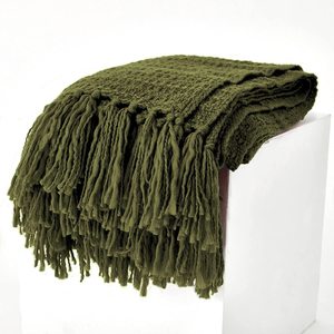 Couverture de jet tricotée <span class=keywords><strong>Beige</strong></span> épaisse de haute qualité en gros pour canapé chaise canapé-lit - Product Image 1
