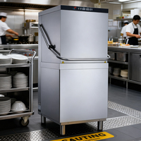 Lave-vaisselle industriel en acier inoxydable avec mini-étagère pour casseroles, ustensiles et vaisselle, cycles de lavage réglables, modèle populaire