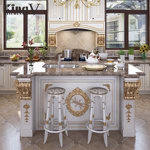 Armadi Da Cucina In Legno Massiccio Armadio Da Cucina In Legno massiccio di Tacchino Mobili Armadi Da Cucina In Legno Massello di Lusso Con Il Centro di Isola - Product Image 3