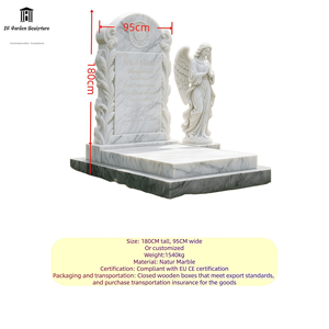 Monumento Funerario <span class=keywords><strong>de</strong></span> Ángel Europeo Moderno Personalizado <span class=keywords><strong>de</strong></span> Alta Calidad, <span class=keywords><strong>Mármol</strong></span> Blanco Natural, Tallado a Mano, <span class=keywords><strong>Lápida</strong></span> con Garantía <span class=keywords><strong>de</strong></span> 5 Años - Product Image 2