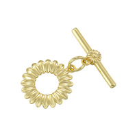 Boucle en forme de cœur et de fleur plaquée or 18 carats pour fabrication de bijoux, collier et bracelet