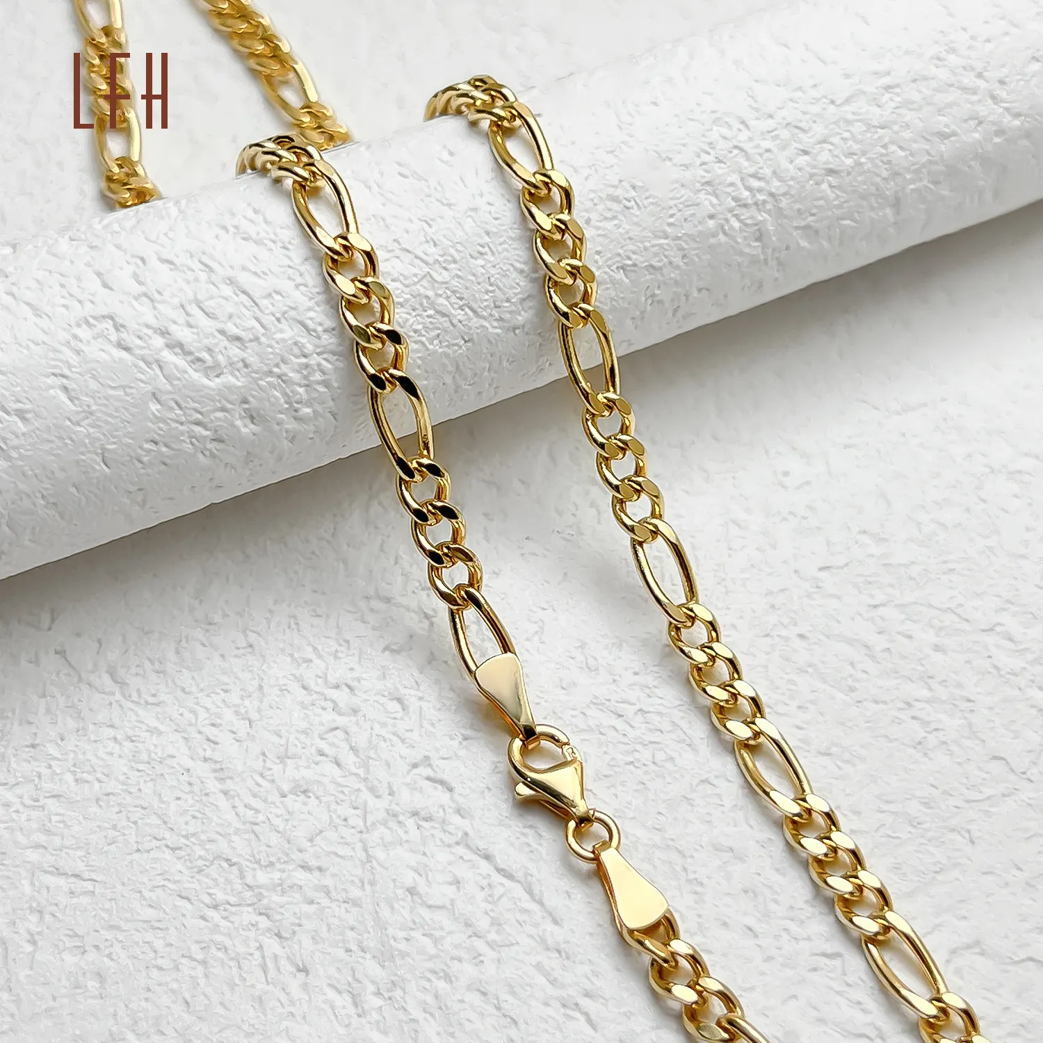 Produttore di gioielli in oro reale 18 carati di vendita caldo collana con catene Figaro in oro massiccio 18 carati gioielli in oro puro 18 carati 18 carati reale