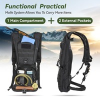 Sac à dos d'hydratation tactique Molle avec poche à eau TPU de 3 L, sac à dos pour le cyclisme, la randonnée, la course à pied, l'escalade, la chasse, le vélo