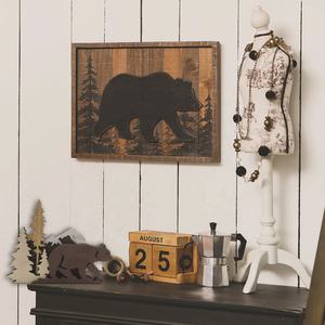 Nuevas artesanías de oso marrón, decoración creativa para el hogar, adornos de talla de bosque de madera hueca multicapa de madera - Product Image 4