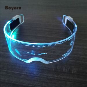 Occhiali da sole LED luminosi in acrilico Boyarn per feste, rave, discoteche - Occhiali futuristici con luci a LED - Product Image 5