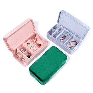 Estuche de Almacenamiento de Joyas de Terciopelo EVERWIN, Rectangular, Forrado, para Anillos, Aretes y Pulseras, Estilo Moderno - Product Image 4