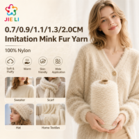 Fil à tricoter fantaisie en fausse fourrure de vison FDY, imitation vison, 1,3 cm, 2 cm, 100 % nylon, doux, duveteux, anti-chute, vente en gros d'usine
