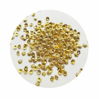 Charmes pour ongles en forme de soleil doré 3D - 100 pièces/lot 7MM Petits cabochons en forme de soleil doré Accessoires pour ongles pour l'artisanat DIY Décoration de manucure